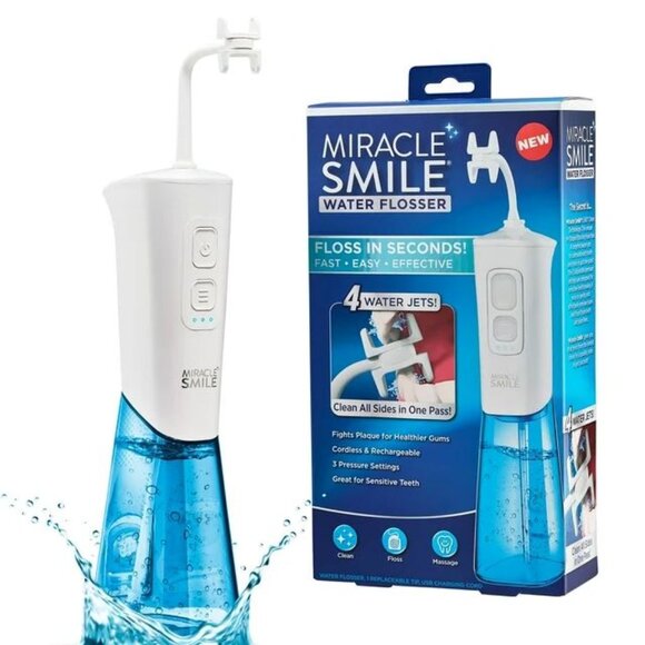 NEW!! Ontel Miracle Smile Water Flosser, Rechargeable Portable Dental Flosser - Picture 3 of 6